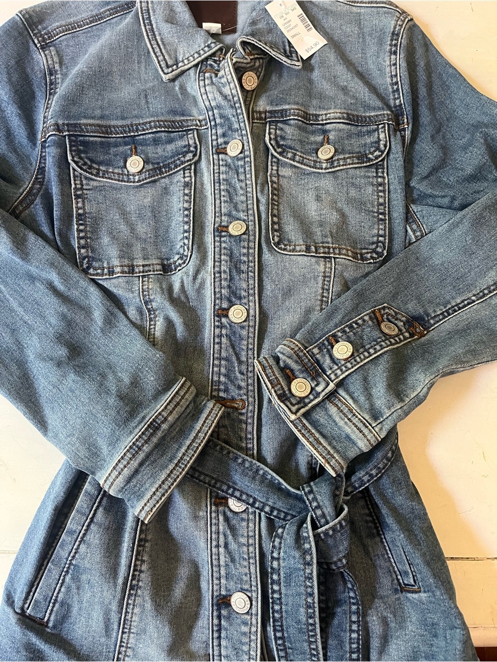 Maurices Light Blue Denim Jacket with Button Front